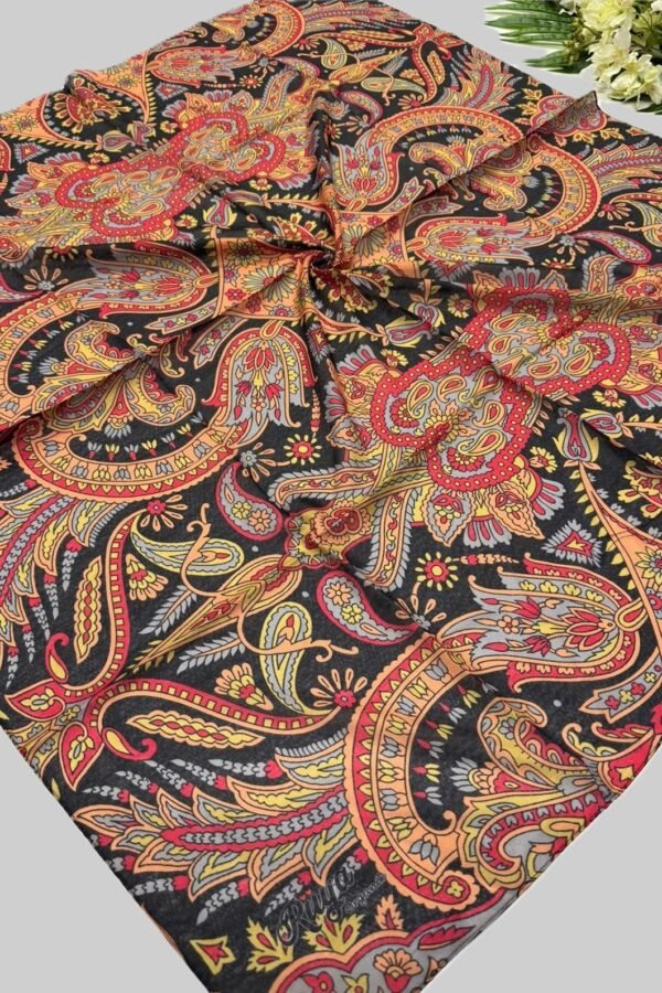 Huma Fashion Rüya Siyah Zemin Multi Renk Paisley Eşarp