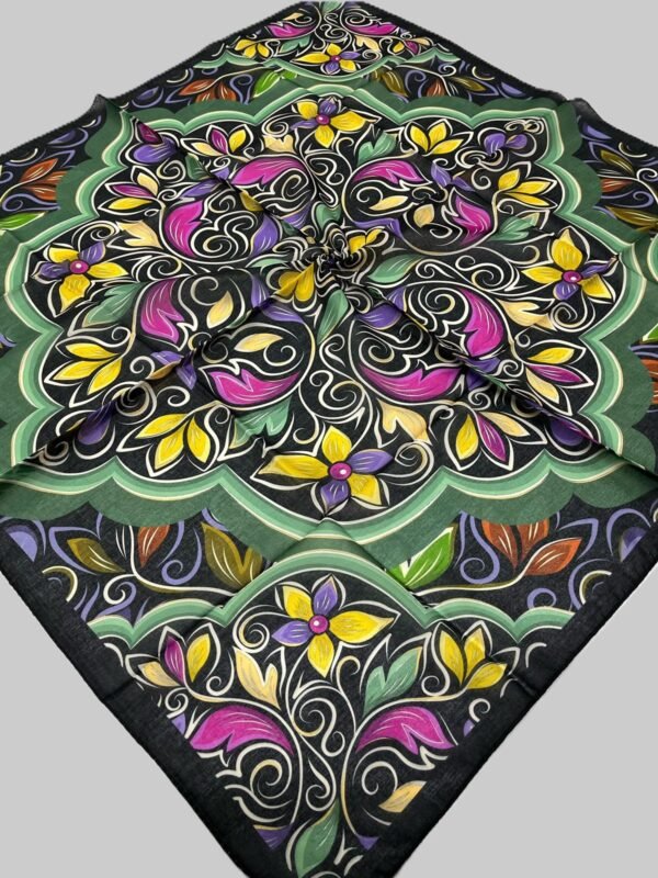 Huma Fashion Etnik Floral Desenli Eşarp – Çagla yeşili