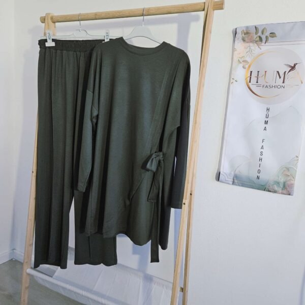 Yandan Bağlamalı Tunik Takım Haki