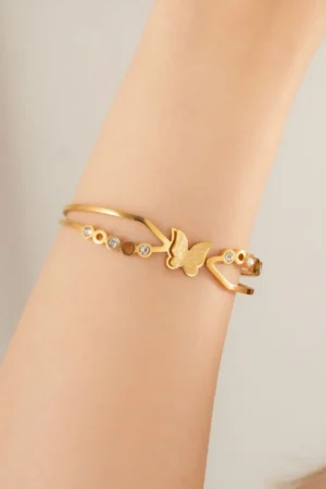 Kelebekli Taşlı Çelik Kelepçe