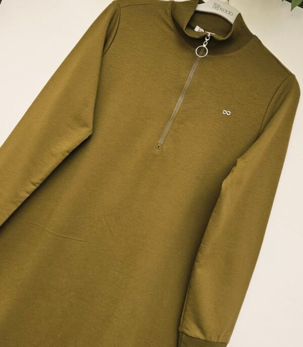 Yarım Fermuarlı Uzun Tunik