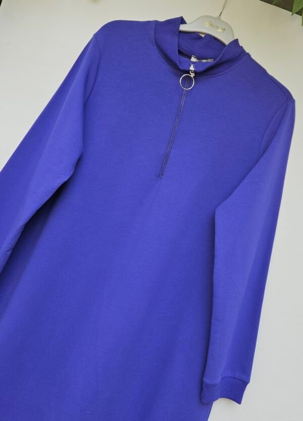 Yarım Fermuarlı Uzun Tunik