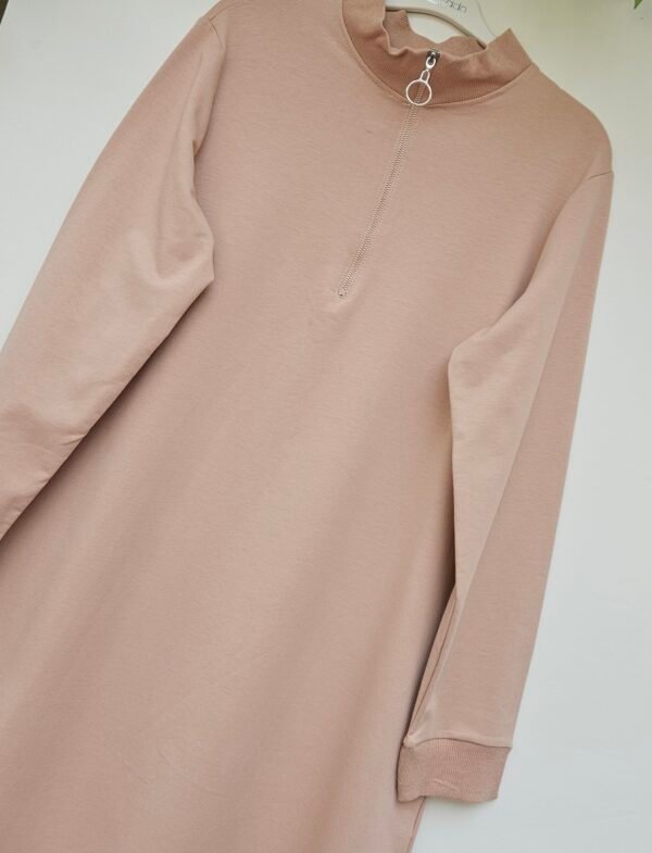 Yarım Fermuarlı Uzun Tunik