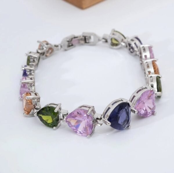 Renkli Kalpli Çelik Bileklik