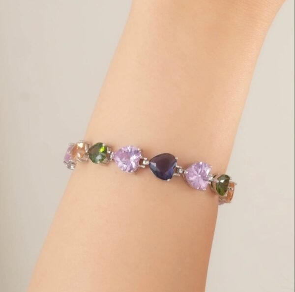 Renkli Kalpli Çelik Bileklik